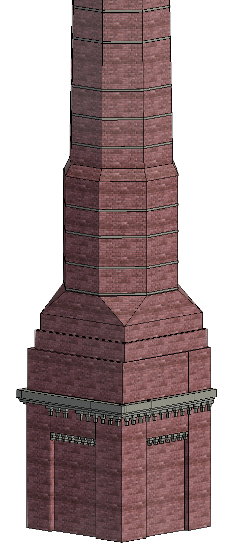 model 3D zabytkowego komina w Tomaszowie Mazowieckim